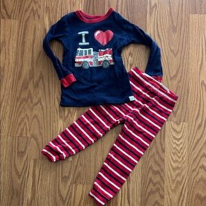 GAP Kids Blue and Red Fire Truck Pajama Set